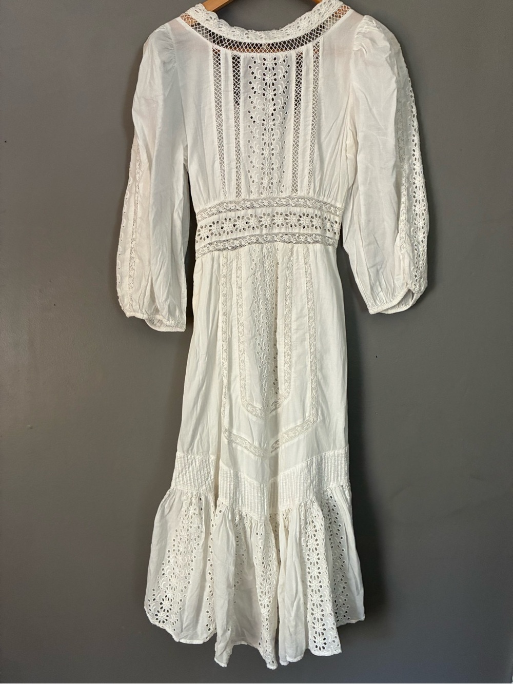 LoveShackFancy Garrison Dress | Eyelet Cottagecore Coquette Romantic Bridal 2 - Picture 5 of 16